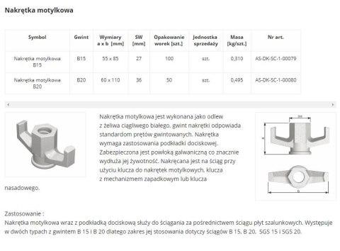 NAKRĘTKA MOTYLKOWA B15