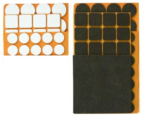 PODKŁADKI FILCOWANE RÓŻNE 106SZT BRĄZOWE