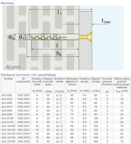 DYBEL PRZEDŁUŻANY ŁEB Z NACIĘCIEM KRZYŻOWYM ALK 6/60MM